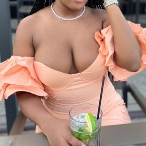 Oh Polly off the shoulder mini dress